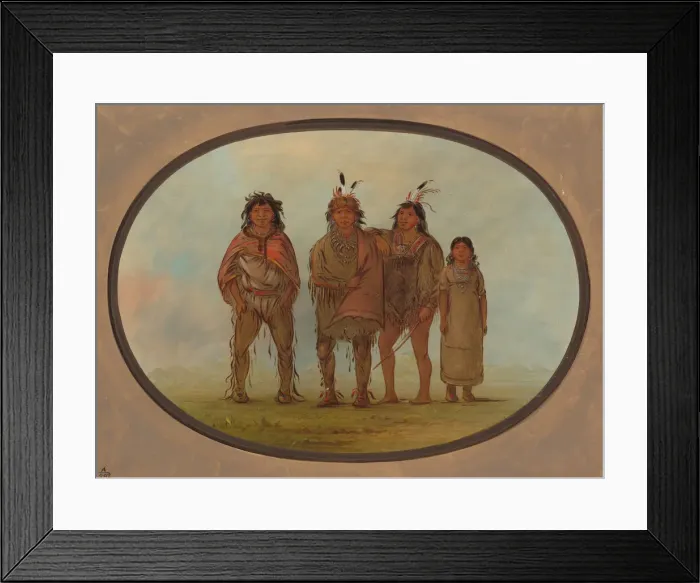 Framed Print : Four Dogrib Indians, 1855 / 1869. Creator: George Catlin Framed Print : Four Dogrib Indians, 1855 / 1869. Creator: George Catlin