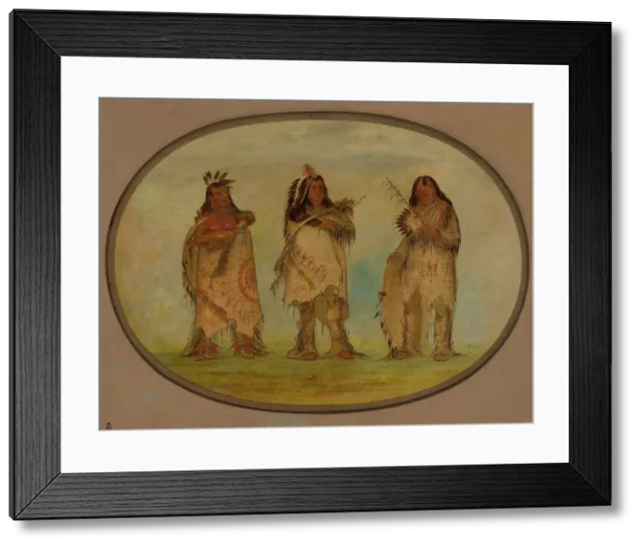 Framed Print : Three Distinguished Warriors of the Sioux Tribe, 1861. Creator: George Catlin Framed Print : Three Distinguished Warriors of the Sioux Tribe, 1861. Creator: George Catlin