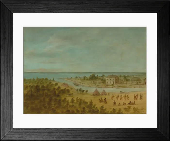 Framed Print : View of Chicago in 1837, 1861 / 1869. Creator: George Catlin Framed Print : View of Chicago in 1837, 1861 / 1869. Creator: George Catlin