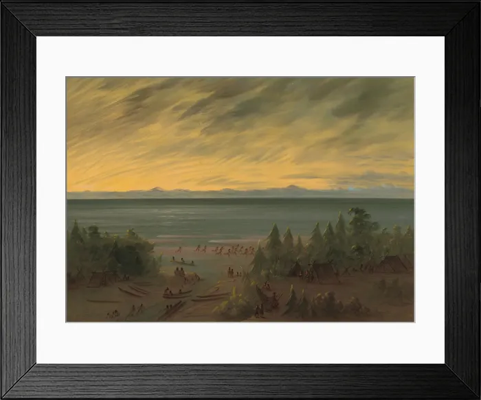 Framed Print : Nayas Village at Sunset, 1855 / 1869. Creator: George Catlin Framed Print : Nayas Village at Sunset, 1855 / 1869. Creator: George Catlin
