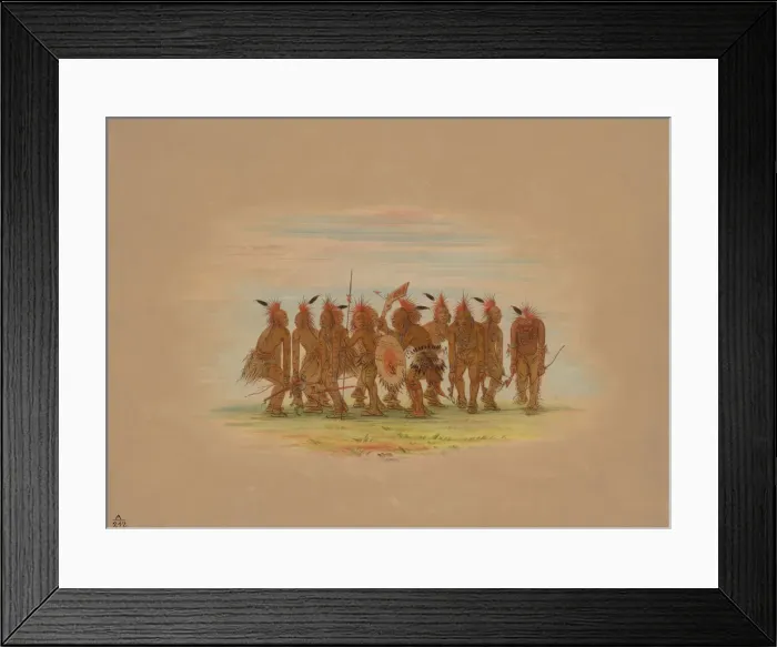 Framed Print : Amusing Dance - Saukie, 1861 / 1869. Creator: George Catlin Framed Print : Amusing Dance - Saukie, 1861 / 1869. Creator: George Catlin