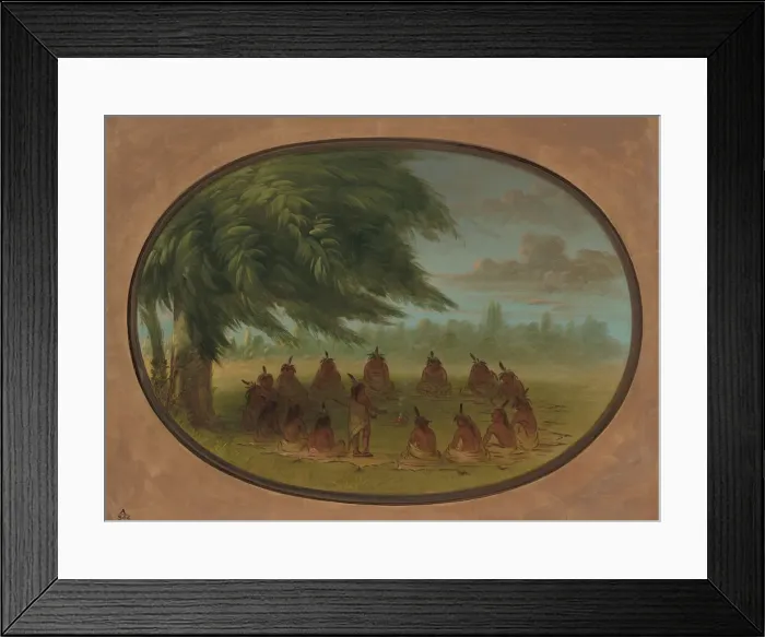 Framed Print : An Indian Council - Sioux, 1861 / 1869. Creator: George Catlin Framed Print : An Indian Council - Sioux, 1861 / 1869. Creator: George Catlin