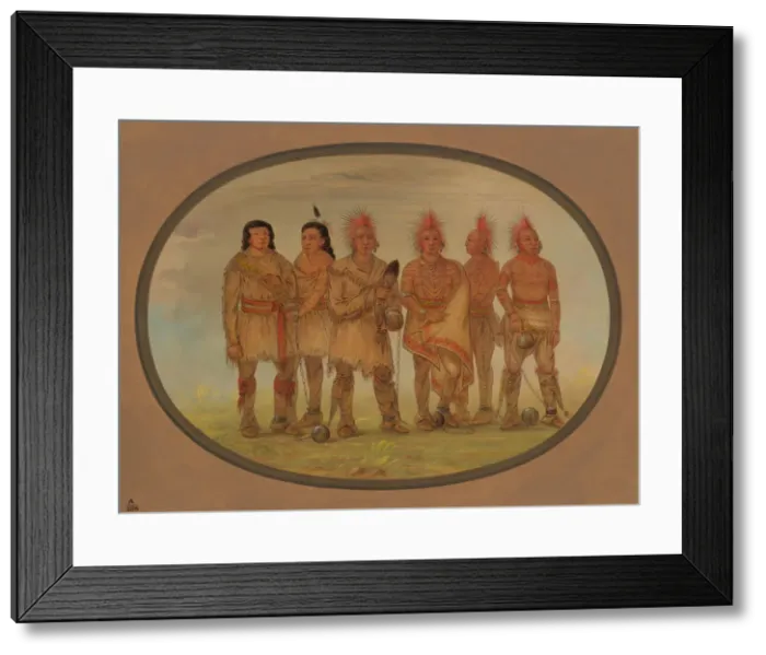 Framed Print : Black Hawk and Five Other Saukie Prisoners, 1861 / 1869. Creator: George Catlin Framed Print : Black Hawk and Five Other Saukie Prisoners, 1861 / 1869. Creator: George Catlin