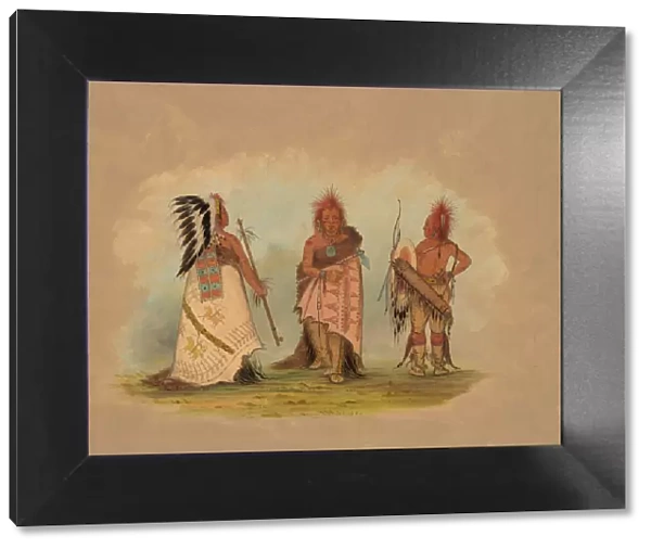 A Pawnee Chief with Two Warriors, 1861  /  1869. Creator: George Catlin