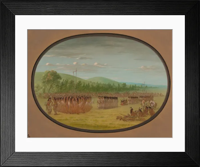 Framed Print : Ball-Play Dance - Choctaw, 1861 / 1869. Creator: George Catlin Framed Print : Ball-Play Dance - Choctaw, 1861 / 1869. Creator: George Catlin