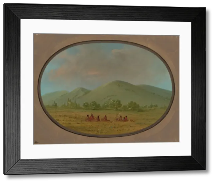 Framed Print : Nishnabotana Bluffs, Upper Missouri, 1861 / 1869. Creator: George Catlin Framed Print : Nishnabotana Bluffs, Upper Missouri, 1861 / 1869. Creator: George Catlin