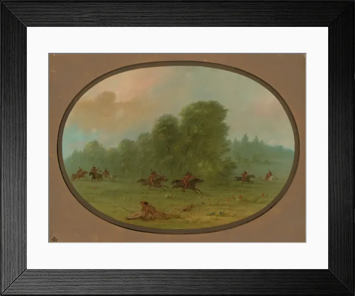 Framed Print : Battle between the Jiccarilla Apachees and Camanchees, 1861 / 1869. Creator: George Catlin Framed Print : Battle between the Jiccarilla Apachees and Camanchees, 1861 / 1869. Creator: George Catlin