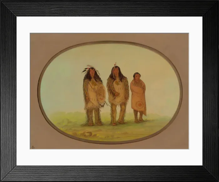 Framed Print : Two Nezperce Warriors and a Boy, 1855 / 1869. Creator: George Catlin Framed Print : Two Nezperce Warriors and a Boy, 1855 / 1869. Creator: George Catlin