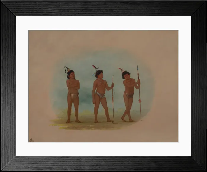 Framed Print : Three Auca Children, 1854 / 1869. Creator: George Catlin Framed Print : Three Auca Children, 1854 / 1869. Creator: George Catlin