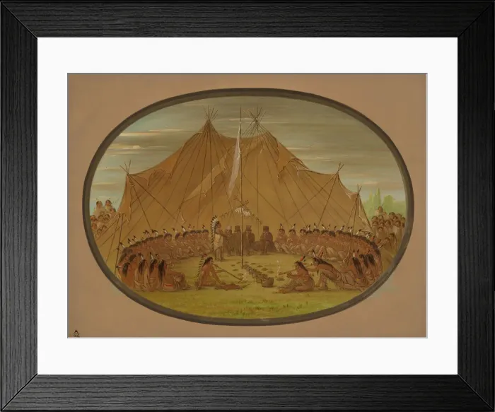 Framed Print : A Dog Feast - Sioux, 1861 / 1869. Creator: George Catlin Framed Print : A Dog Feast - Sioux, 1861 / 1869. Creator: George Catlin