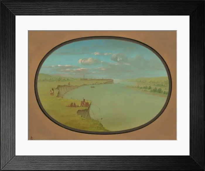 Framed Print : Mandan Village - A Distant View, 1861 / 1869. Creator: George Catlin Framed Print : Mandan Village - A Distant View, 1861 / 1869. Creator: George Catlin