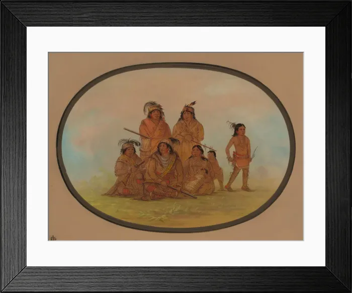 Framed Print : Seminolee Indians, Prisoners at Fort Moultrie, 1861 / 1869. Creator: George Catlin Framed Print : Seminolee Indians, Prisoners at Fort Moultrie, 1861 / 1869. Creator: George Catlin
