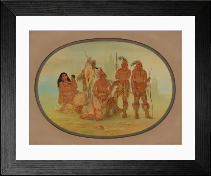Framed Print : Osage Indians, 1861 / 1869. Creator: George Catlin Framed Print : Osage Indians, 1861 / 1869. Creator: George Catlin