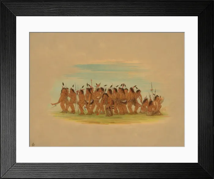 Framed Print : Dog Dance - Sioux, 1861. Creator: George Catlin Framed Print : Dog Dance - Sioux, 1861. Creator: George Catlin