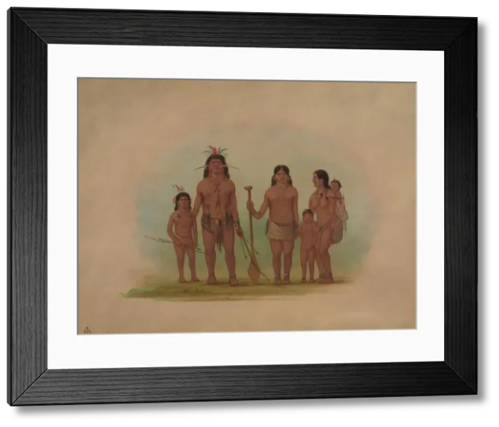 Framed Print : Orejona Chief and Family, 1854 / 1869. Creator: George Catlin Framed Print : Orejona Chief and Family, 1854 / 1869. Creator: George Catlin
