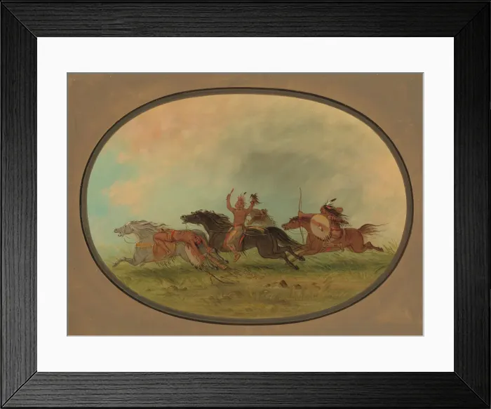 Framed Print : The Scalper Scalped - Pawnees and Cheyennes, 1861 / 1869. Creator: George Catlin Framed Print : The Scalper Scalped - Pawnees and Cheyennes, 1861 / 1869. Creator: George Catlin