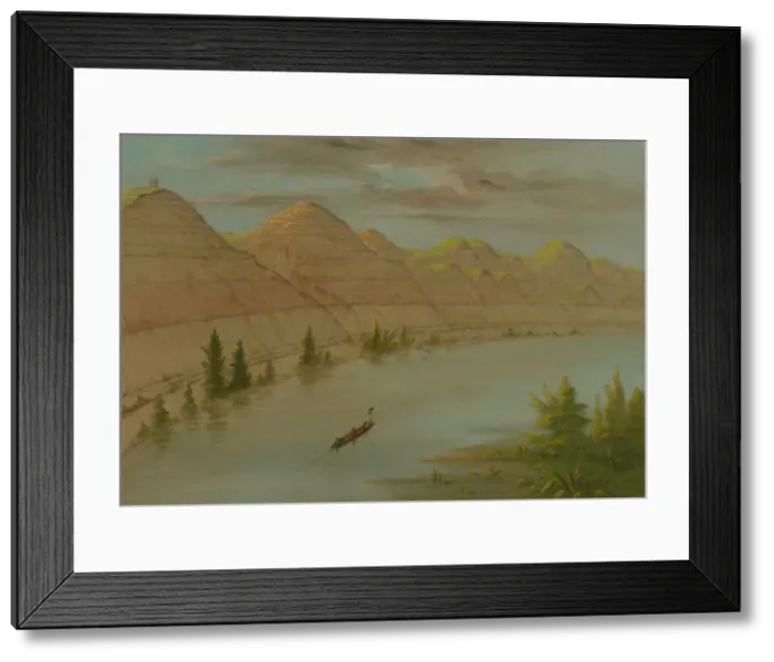 Framed Print : View in the Grand Detour, Upper Missouri, 1861 / 1869. Creator: George Catlin Framed Print : View in the Grand Detour, Upper Missouri, 1861 / 1869. Creator: George Catlin