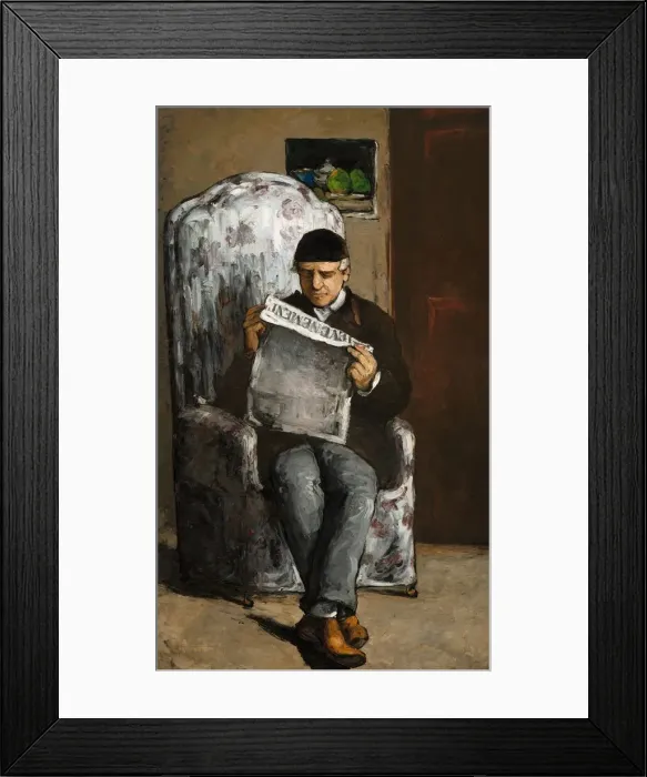 Framed Print : The Artists Father, Reading L Evenement, 1866 Framed Print : The Artists Father, Reading L Evenement, 1866
