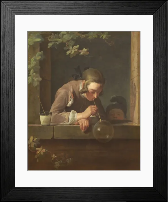 Framed Print : Soap Bubbles, probably 1733 / 1734. Creator: Jean-Simeon Chardin Framed Print : Soap Bubbles, probably 1733 / 1734. Creator: Jean-Simeon Chardin