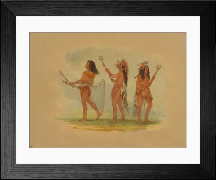 Framed Print : Three Celebrated Ball Players - Choctaw, Sioux and Ojibbeway, 1861 Framed Print : Three Celebrated Ball Players - Choctaw, Sioux and Ojibbeway, 1861