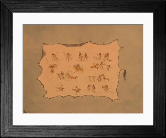 Framed Print : Facsimile of the Robe of Mah-to-toh-pa - Mandan, 1861  /  1869. Creator: George Catlin