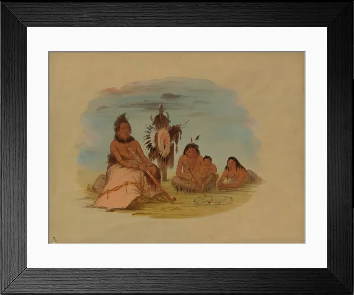 Framed Print : An Aged Minatarree Chief and His Family, 1861 / 1869. Creator: George Catlin Framed Print : An Aged Minatarree Chief and His Family, 1861 / 1869. Creator: George Catlin