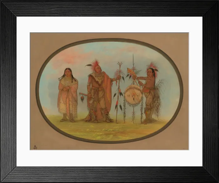 Framed Print : Two Saukie Chiefs and a Woman, 1861 / 1869. Creator: George Catlin Framed Print : Two Saukie Chiefs and a Woman, 1861 / 1869. Creator: George Catlin