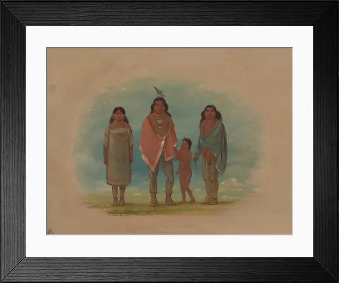 Framed Print : Patagon Chief, His Brother, and Daughter, 1856 / 1869. Creator: George Catlin Framed Print : Patagon Chief, His Brother, and Daughter, 1856 / 1869. Creator: George Catlin