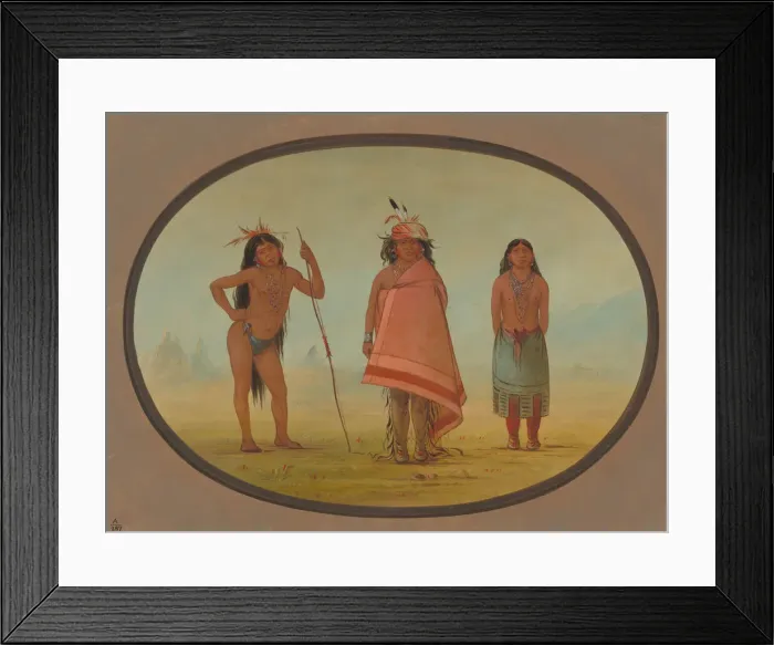 Framed Print : Cochimtee Chief, His Wife, and a Warrior, 1855 / 1869. Creator: George Catlin Framed Print : Cochimtee Chief, His Wife, and a Warrior, 1855 / 1869. Creator: George Catlin