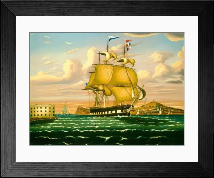 Framed Print : Packet Ship Passing Castle Williams, New York Harbor, mid 19th century Framed Print : Packet Ship Passing Castle Williams, New York Harbor, mid 19th century