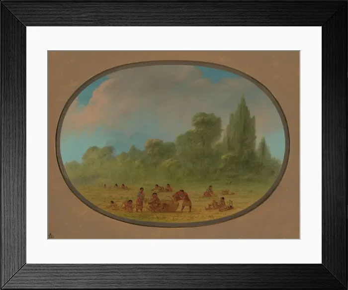 Framed Print : Caddoe Indians Gathering Wild Strawberries, 1861 / 1869. Creator: George Catlin Framed Print : Caddoe Indians Gathering Wild Strawberries, 1861 / 1869. Creator: George Catlin