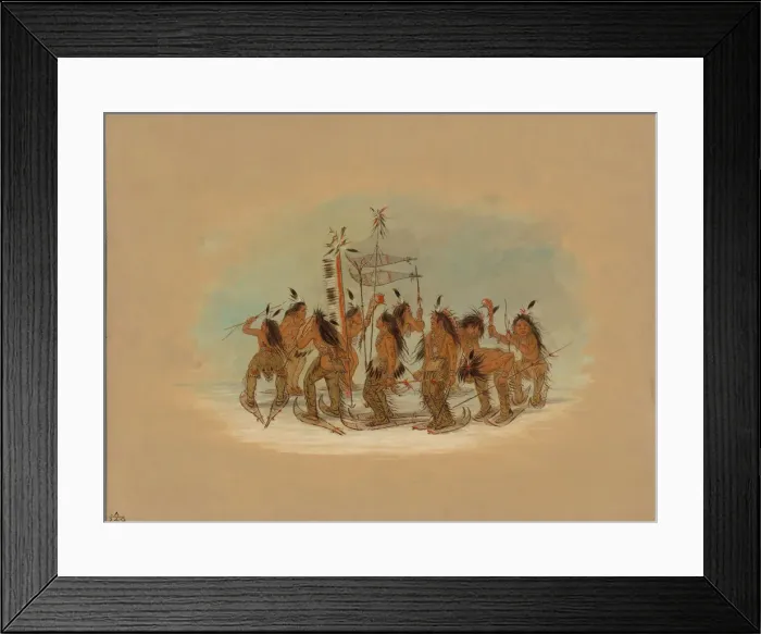 Framed Print : Snow Shoe Dance - Ojibbeway, 1861 / 1869. Creator: George Catlin Framed Print : Snow Shoe Dance - Ojibbeway, 1861 / 1869. Creator: George Catlin