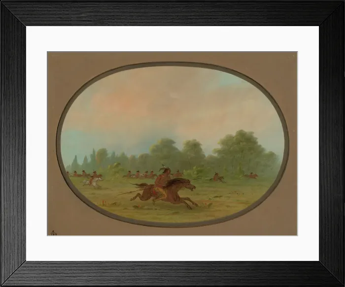 Framed Print : Defile of a Camanchee War Party, 1861 / 1869. Creator: George Catlin Framed Print : Defile of a Camanchee War Party, 1861 / 1869. Creator: George Catlin