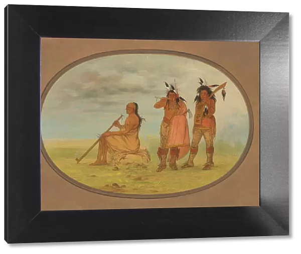 Old Menomonie Chief with Two Young Beaux, 1861  /  1869. Creator: George Catlin