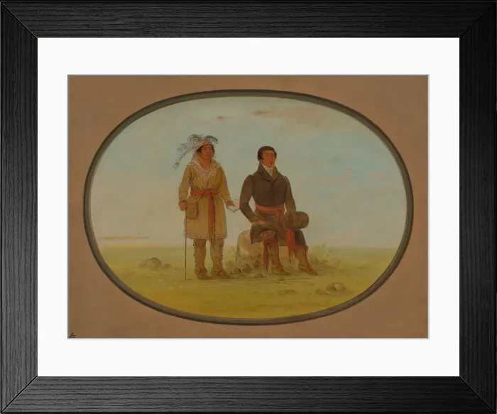 Framed Print : Mohigan Chief and a Missionary, 1861 / 1869. Creator: George Catlin Framed Print : Mohigan Chief and a Missionary, 1861 / 1869. Creator: George Catlin