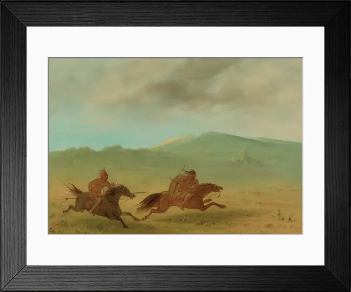 Framed Print : An Osage Indian Pursuing a Camanchee, 1861 / 1869. Creator: George Catlin Framed Print : An Osage Indian Pursuing a Camanchee, 1861 / 1869. Creator: George Catlin
