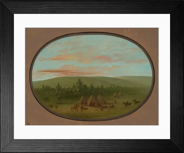 Framed Print : A Sioux Village, 1861  /  1869. Creator: George Catlin