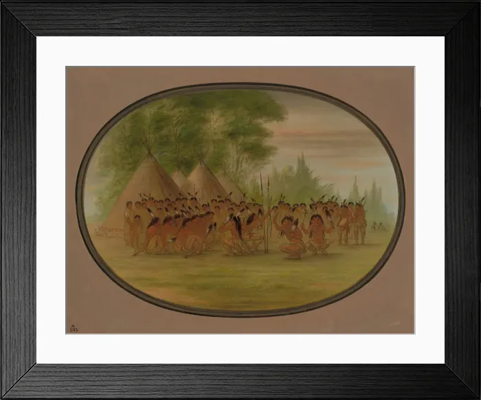 Framed Print : Eagle Dance - Choctaw, 1861  /  1869. Creator: George Catlin