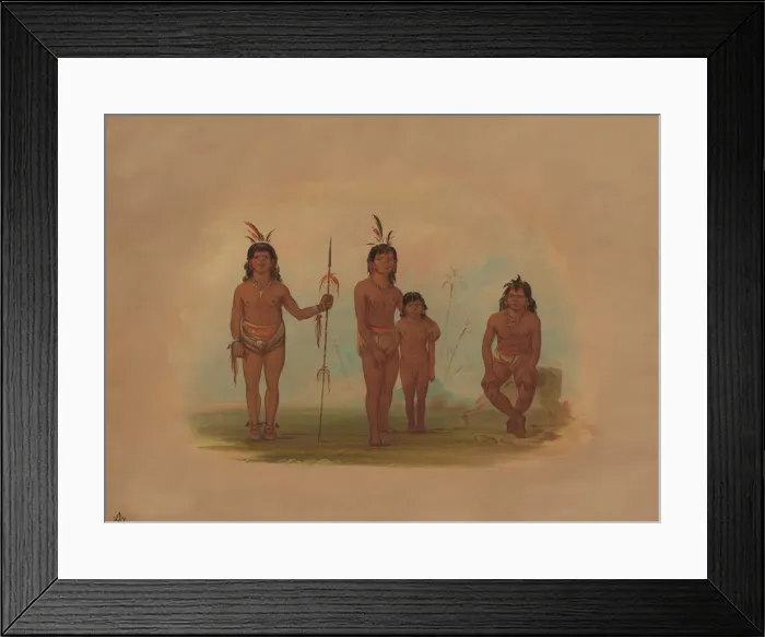 Framed Print : Four Goo-a-give Indians, 1854 / 1869. Creator: George Catlin Framed Print : Four Goo-a-give Indians, 1854 / 1869. Creator: George Catlin