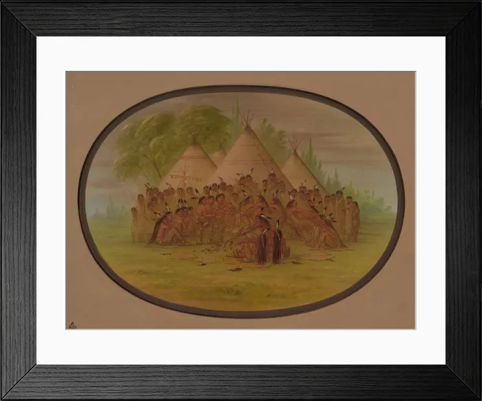 Framed Print : Pipe Dance - Assinneboine, 1861 / 1869. Creator: George Catlin Framed Print : Pipe Dance - Assinneboine, 1861 / 1869. Creator: George Catlin