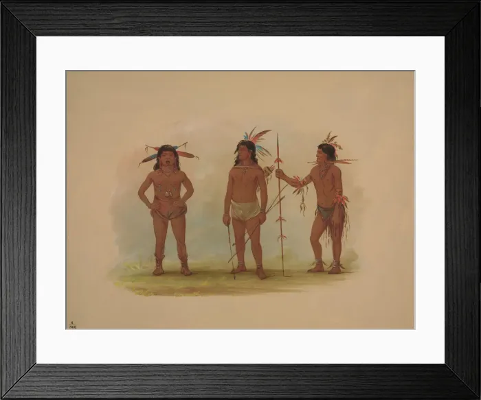 Framed Print : Three Omagua Men, 1854 / 1869. Creator: George Catlin Framed Print : Three Omagua Men, 1854 / 1869. Creator: George Catlin