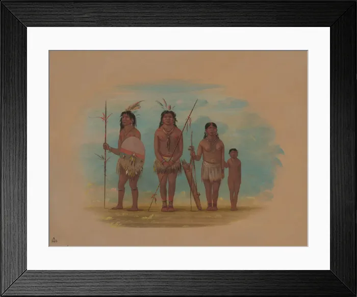 Framed Print : Four Xingu Indians, 1854 / 1869. Creator: George Catlin Framed Print : Four Xingu Indians, 1854 / 1869. Creator: George Catlin