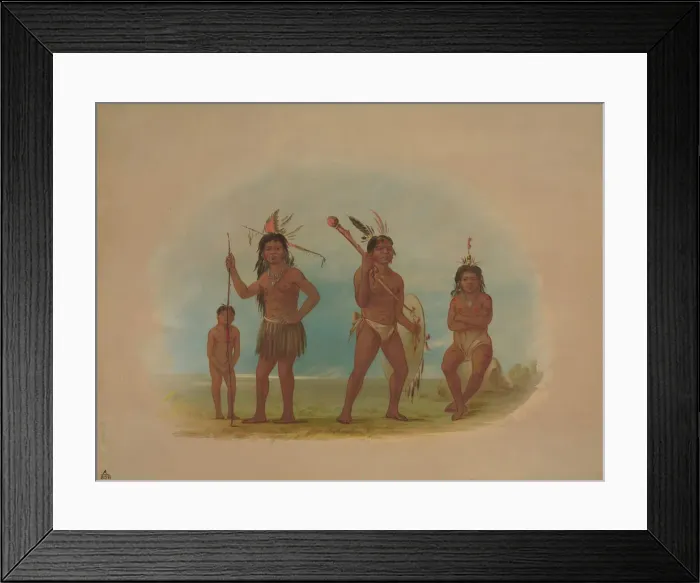Framed Print : Four Arowak Indians, 1854 / 1869. Creator: George Catlin Framed Print : Four Arowak Indians, 1854 / 1869. Creator: George Catlin