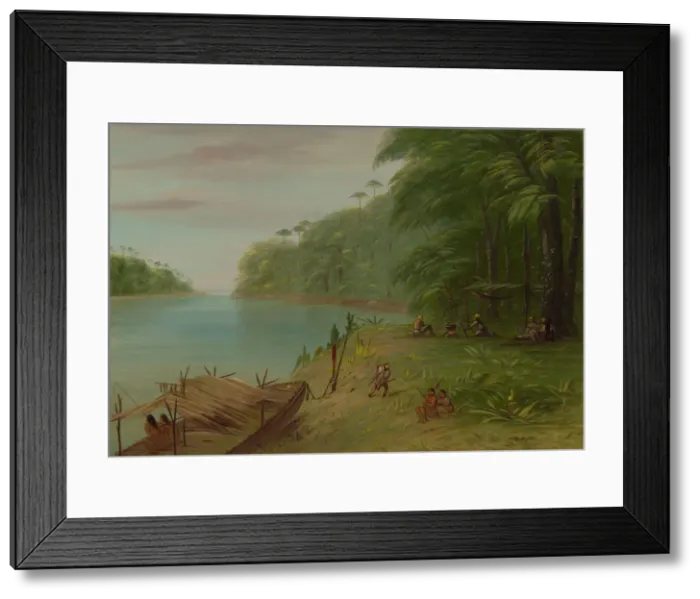 Framed Print : Shore of the Essequibo, 1854 / 1869. Creator: George Catlin Framed Print : Shore of the Essequibo, 1854 / 1869. Creator: George Catlin