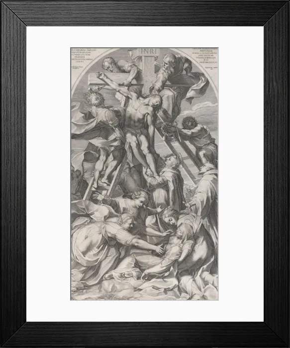 Framed Print : The Descent from the Cross, 1606. Creator: Francesco Villamena Framed Print : The Descent from the Cross, 1606. Creator: Francesco Villamena