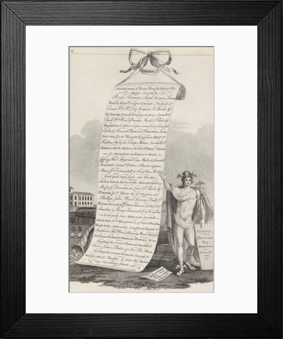 Framed Print : Trade Card for Miscellaneous Professions &c. Birmingham, 1800 Framed Print : Trade Card for Miscellaneous Professions &c. Birmingham, 1800