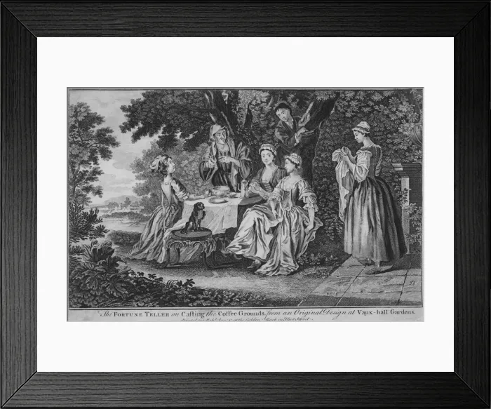 Framed Print : The Fortune Teller on Casting the Coffee Grounds, from an Original Design at Vaux-hall Framed Print : The Fortune Teller on Casting the Coffee Grounds, from an Original Design at Vaux-hall