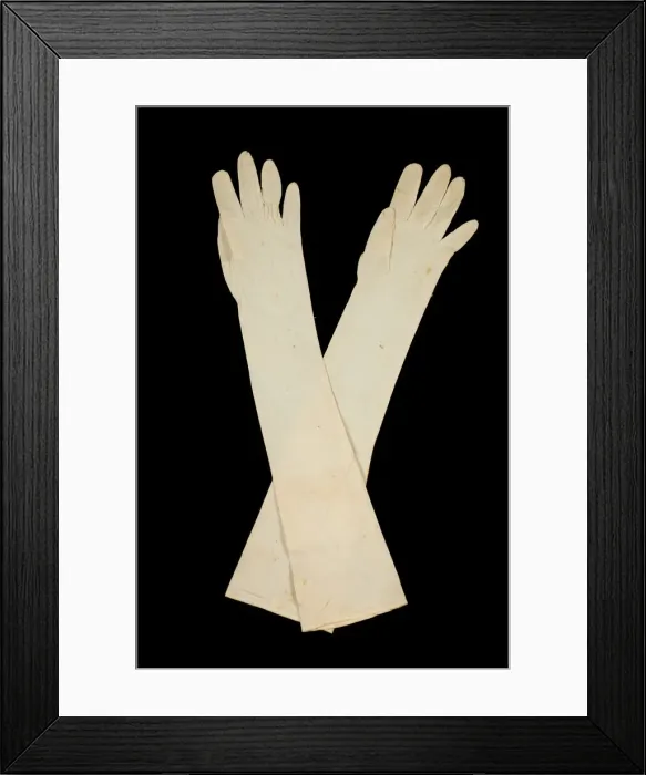 Framed Print : Evening gloves, American, ca. 1825. Creator: Unknown Framed Print : Evening gloves, American, ca. 1825. Creator: Unknown