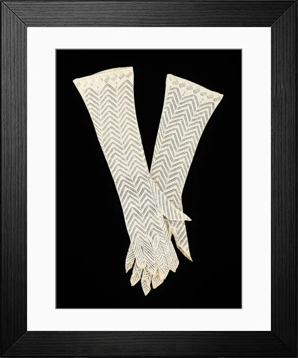 Framed Print : Evening gloves, American, 1830-35. Creator: Unknown Framed Print : Evening gloves, American, 1830-35. Creator: Unknown