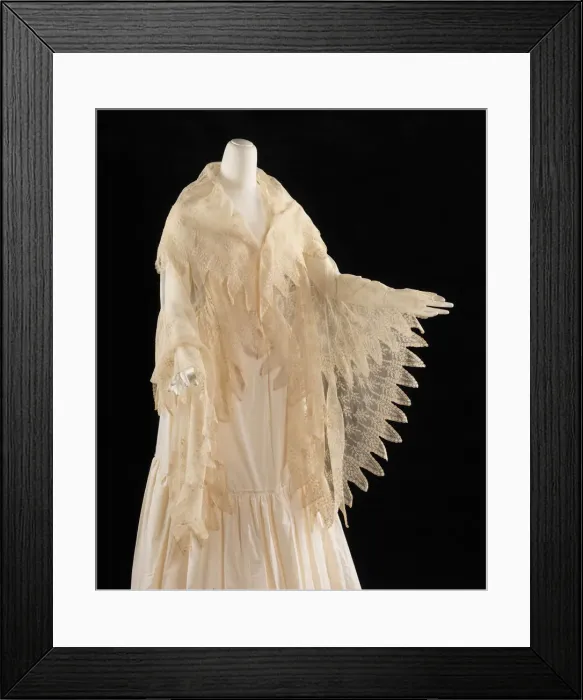 Framed Print : Evening shawl, American, 1830-40. Creator: Unknown Framed Print : Evening shawl, American, 1830-40. Creator: Unknown